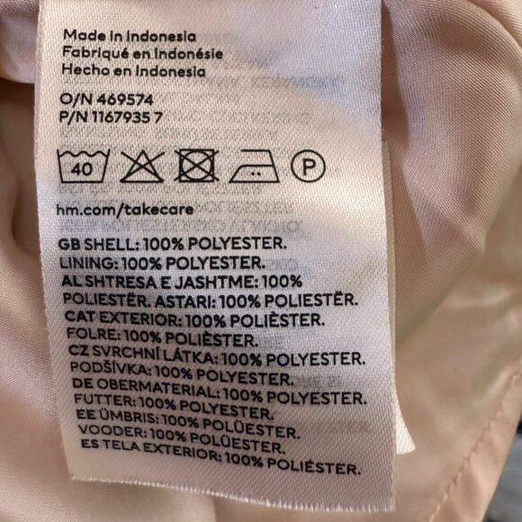 H&M Womens Light Beige Pink Floral Maxi Chiffon Dress, Size: XL, EUC - Picture 10 of 10